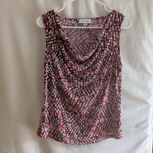 Calvin Klein Women's Patterned Sleeveless Blouse